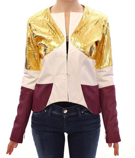 Grote foto vladimiro gioia white gold purple leather jacket it40 s kleding dames jassen zomer