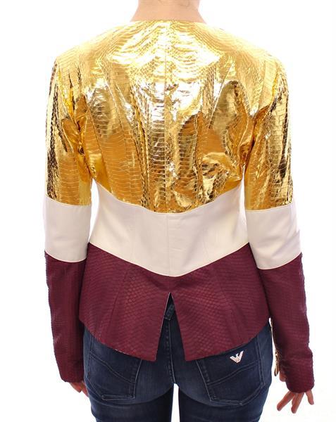Grote foto vladimiro gioia white gold purple leather jacket it40 s kleding dames jassen zomer