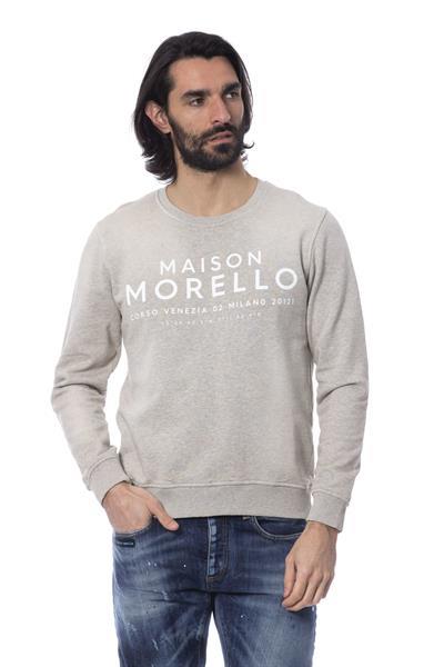 Grote foto frankie morello mgreymelange sweater s kleding heren truien en vesten