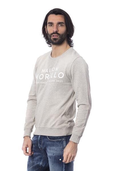 Grote foto frankie morello mgreymelange sweater s kleding heren truien en vesten