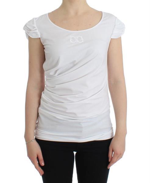 Grote foto cavalli white cotton top it48 xxl kleding dames t shirts