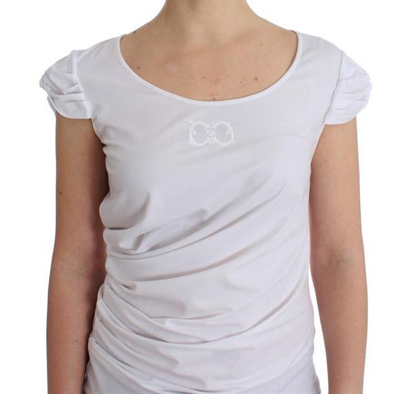 Grote foto cavalli white cotton top it48 xxl kleding dames t shirts