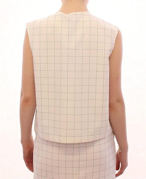 Grote foto andrea incontri white cotton checkered shirt top it42 m kleding dames t shirts