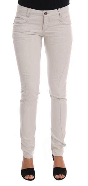 Grote foto costume national white cotton stretch slim jeans w26 kleding dames spijkerbroeken en jeans