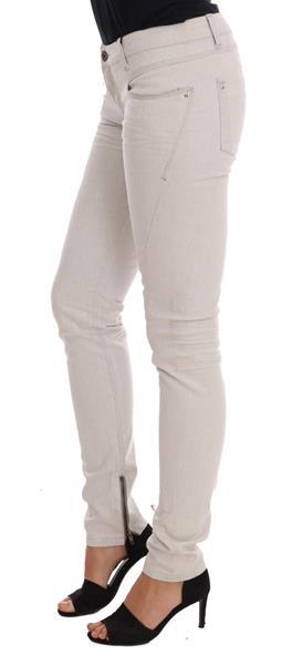 Grote foto costume national white cotton stretch slim jeans w26 kleding dames spijkerbroeken en jeans