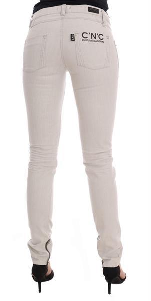 Grote foto costume national white cotton stretch slim jeans w26 kleding dames spijkerbroeken en jeans