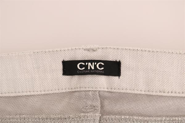Grote foto costume national white cotton stretch slim jeans w26 kleding dames spijkerbroeken en jeans