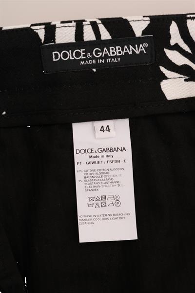 Grote foto dolce gabbana white black leaf cotton stretch slim pants i kleding heren spijkerbroeken en jeans