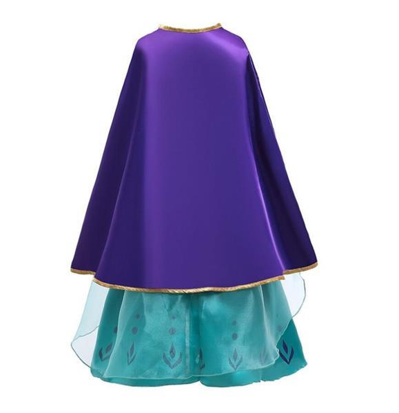 Grote foto frozen 2 anna jurk paarse turquoise cape kleding dames verkleedkleding