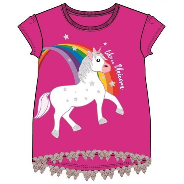 Grote foto unicorn fuchsia donkerroze shirt kinderen en baby overige