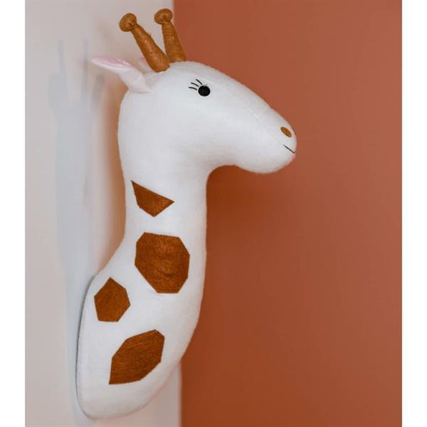 Grote foto childhome giraffenkop wanddecoratie vilt ecru antiek en kunst kunst