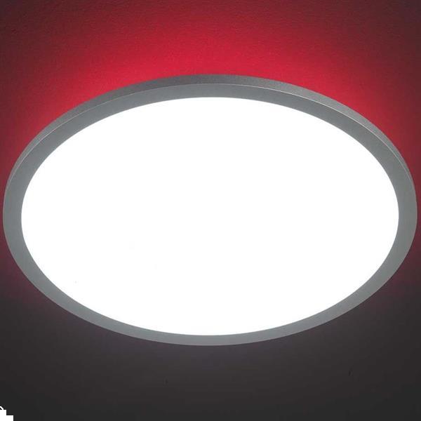Grote foto wofi plafondlamp linox led met rgb 40x5 cm zilverkleurig huis en inrichting plafondlampen