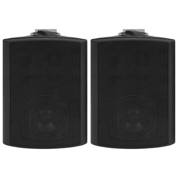 Grote foto vidaxl stereoluidsprekers wandmontage 2 st 100 w zwart audio tv en foto luidsprekers