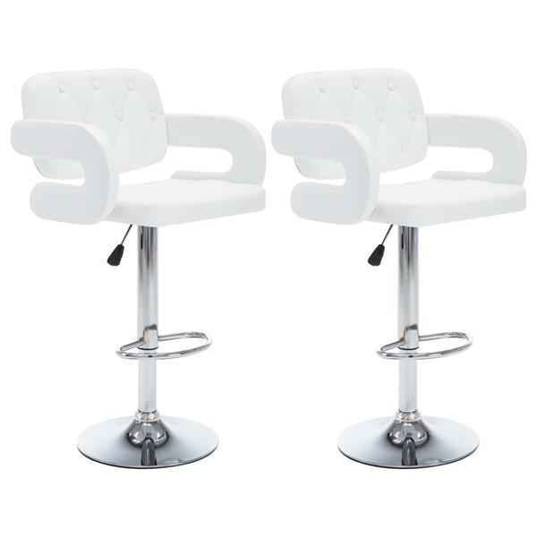 Grote foto vidaxl chaises de bar pivotantes 2 pcs blanc similicuir huis en inrichting krukken en barkrukken