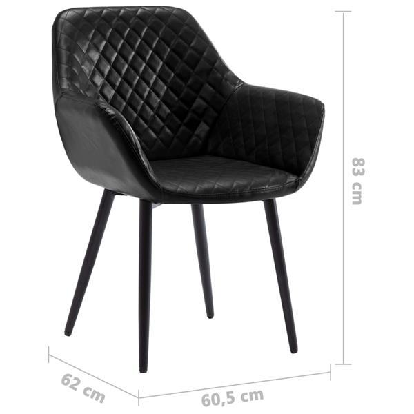 Grote foto vidaxl chaise de salle manger noir similicuir huis en inrichting stoelen
