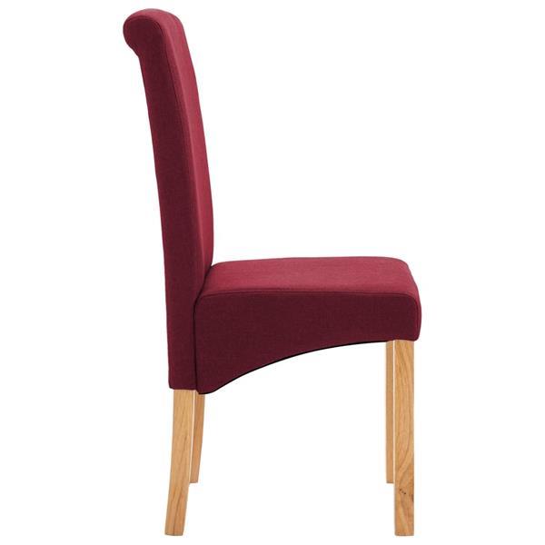 Grote foto vidaxl chaises de salle manger 2 pcs rouge tissu huis en inrichting stoelen