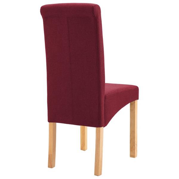 Grote foto vidaxl chaises de salle manger 2 pcs rouge tissu huis en inrichting stoelen