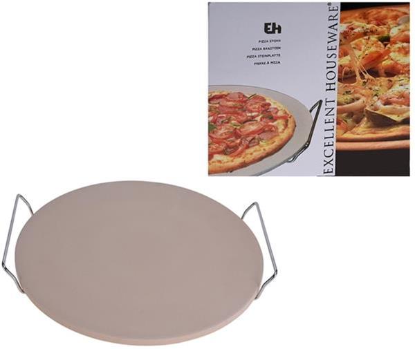 Grote foto pizza baksteen 33cm met metalen houder alleen deze week 10 huis en inrichting keukenbenodigdheden