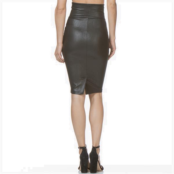 Grote foto faux leather rok 001 kleding dames ondergoed