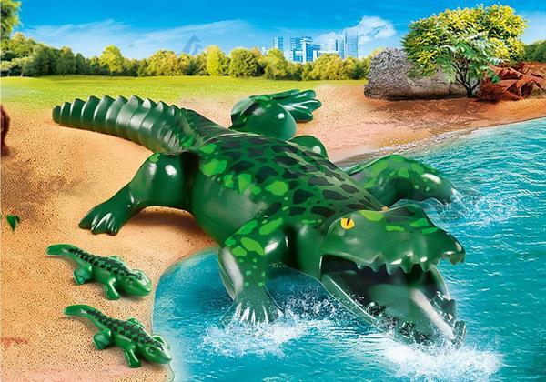 Grote foto playmobil family fun 70358 alligator met baby kinderen en baby duplo en lego