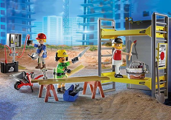 Grote foto playmobil city action 70446 stelling met werklieden kinderen en baby duplo en lego