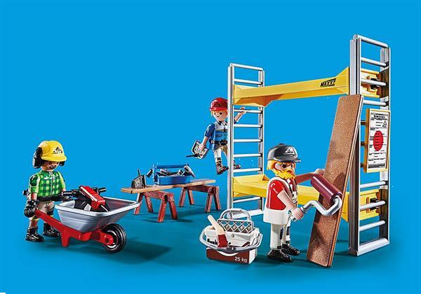 Grote foto playmobil city action 70446 stelling met werklieden kinderen en baby duplo en lego