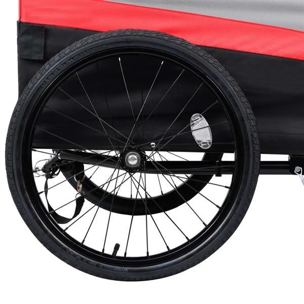 Grote foto vidaxl fietskar 2 in 1 aanhanger loopwagen xxl rood grijs en dieren en toebehoren overige