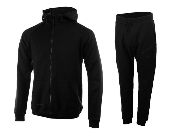 Grote foto 2 delig tranigs set hooded zwart jack met lange broek sport en fitness loopsport en atletiek