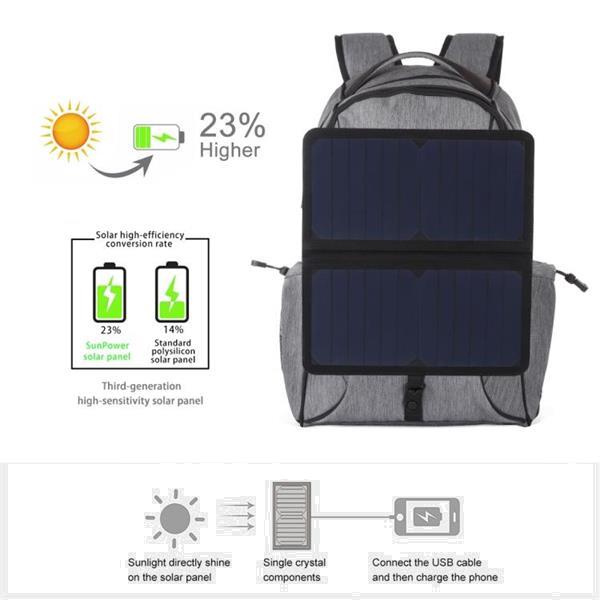 Grote foto haweel 14w foldable removable solar power outdoor portable c sieraden tassen en uiterlijk rugtassen