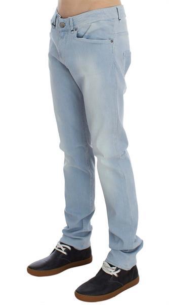 Grote foto ylisia fashion blue denim cotton stretch slim fit jeans w34 kleding heren spijkerbroeken en jeans