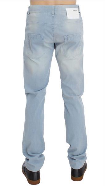 Grote foto ylisia fashion blue denim cotton stretch slim fit jeans w34 kleding heren spijkerbroeken en jeans