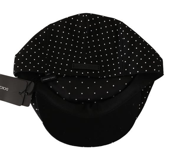Grote foto dolce gabbana black polka dot cotton stretch newsboy hat 5 kleding dames sieraden