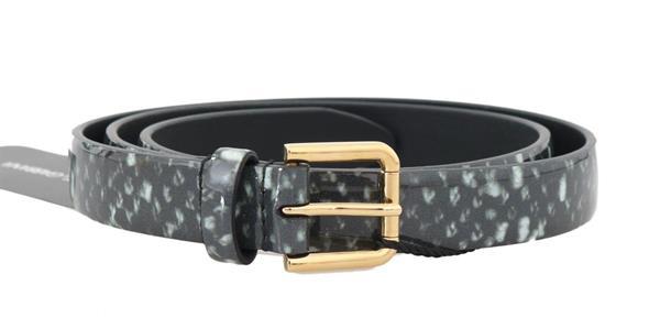 Grote foto dolce gabbana black white pattern leather gold buckle belt kleding dames sieraden