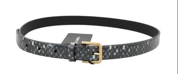 Grote foto dolce gabbana black white pattern leather gold buckle belt kleding dames sieraden
