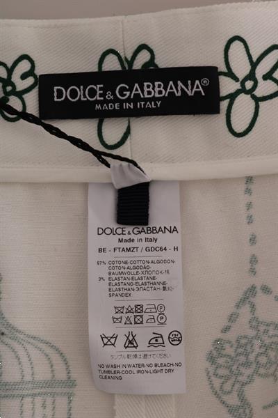 Grote foto dolce gabbana white green sicily motive print shorts it38 kleding dames broeken en pantalons