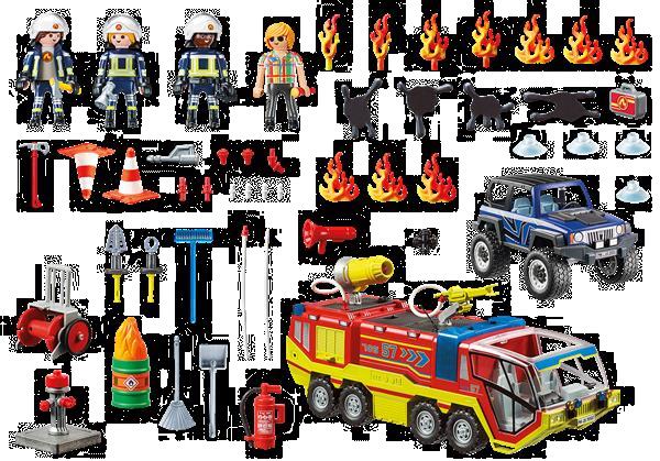Grote foto playmobil city action 70557 brandweer met brandweerwagen kinderen en baby duplo en lego