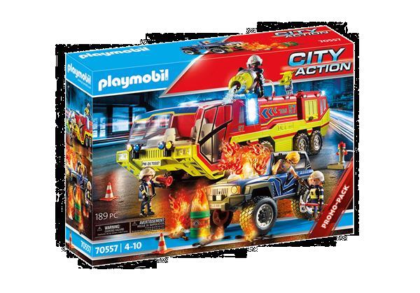 Grote foto playmobil city action 70557 brandweer met brandweerwagen kinderen en baby duplo en lego