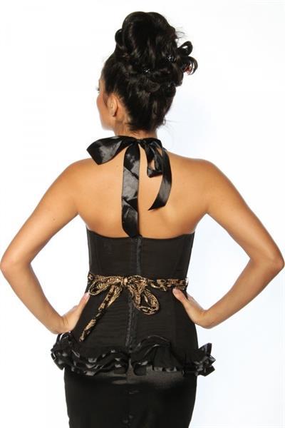 Grote foto corset zwart met goud maat l kleding dames ondergoed