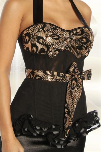 Grote foto corset zwart met goud maat l kleding dames ondergoed