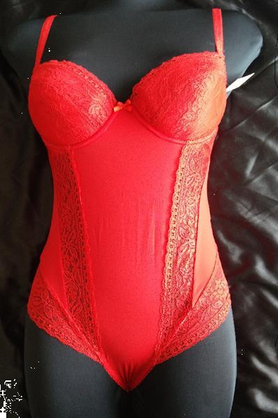 Grote foto rode lingerie body met cup cup 75b kleding dames ondergoed