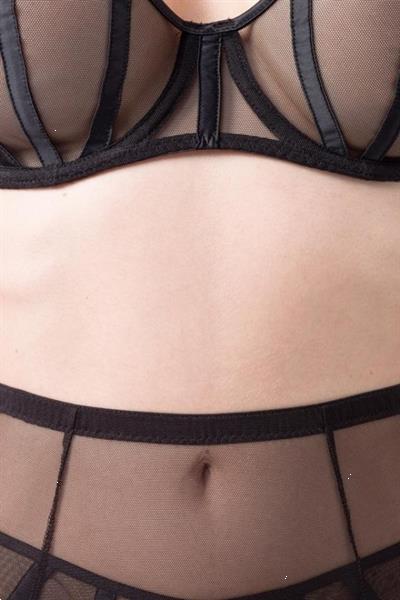 Grote foto zwart doorzichtige jarretelgordel maat 3xl kleding dames ondergoed