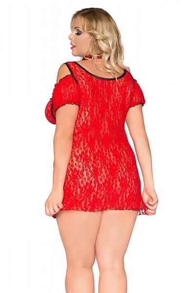 Grote foto rood kanten jurkje rhona maat 42 44 kleding dames ondergoed