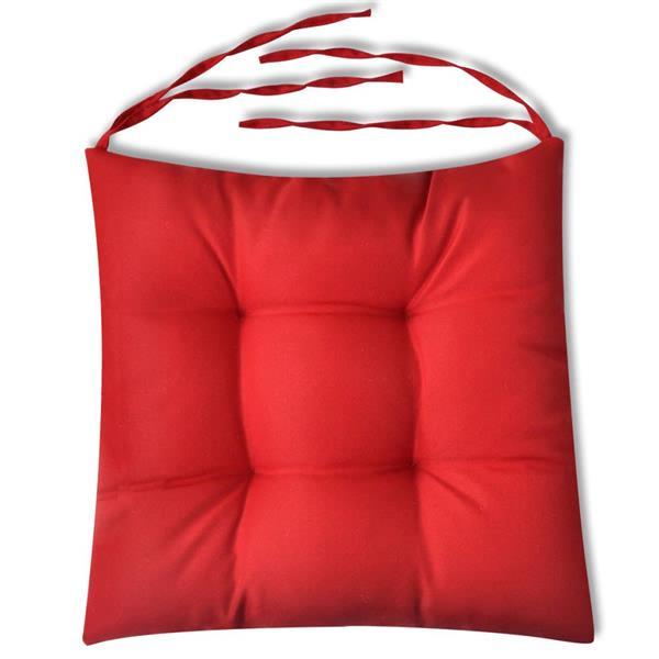 Grote foto vidaxl coussin de chaise 4 pcs 40 x 40 x 8 cm rouge huis en inrichting woningdecoratie