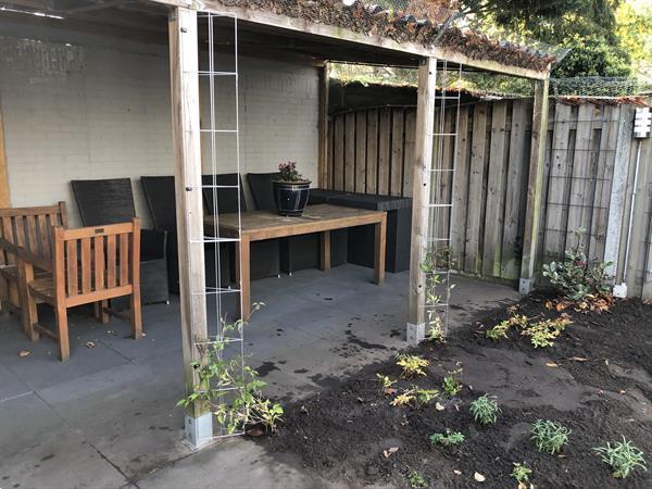 Grote foto draadrekken voor staanders van overkappingen. tuin en terras veranda en overkappingen
