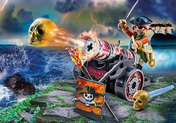 Grote foto playmobil pirates 70415 piraat met kanon kinderen en baby duplo en lego