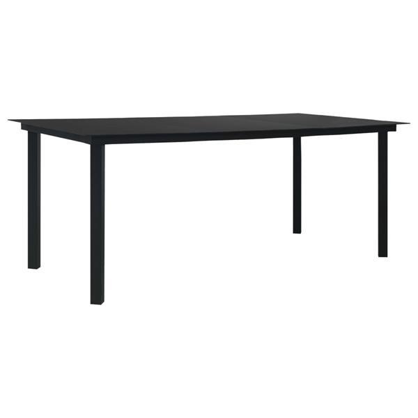 Grote foto vidaxl table d ner de jardin noir 190x90x74 cm acier et ve tuin en terras tuinmeubelen