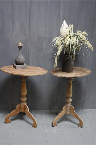 Grote foto wijntafel ovaal oud hout h75 x b60 x d43 cm huis en inrichting eettafels