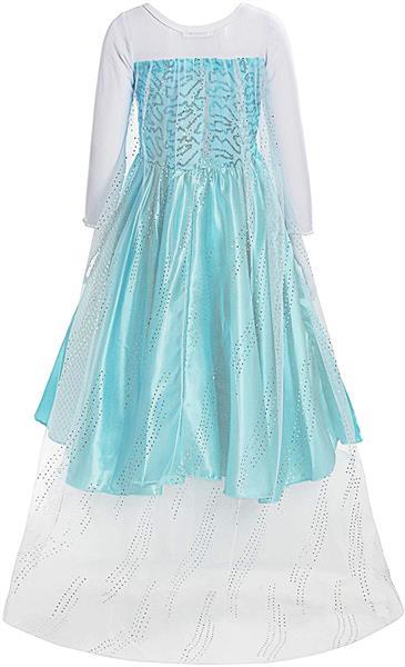 Grote foto elsa jurk prinsessenjurk meisje frozen gratis kroon kleding dames verkleedkleding