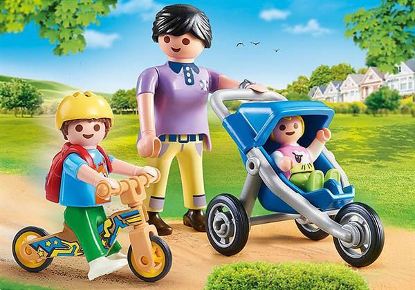 Grote foto playmobil city life 70284 mama met kinderen kinderen en baby duplo en lego