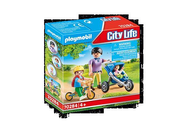 Grote foto playmobil city life 70284 mama met kinderen kinderen en baby duplo en lego